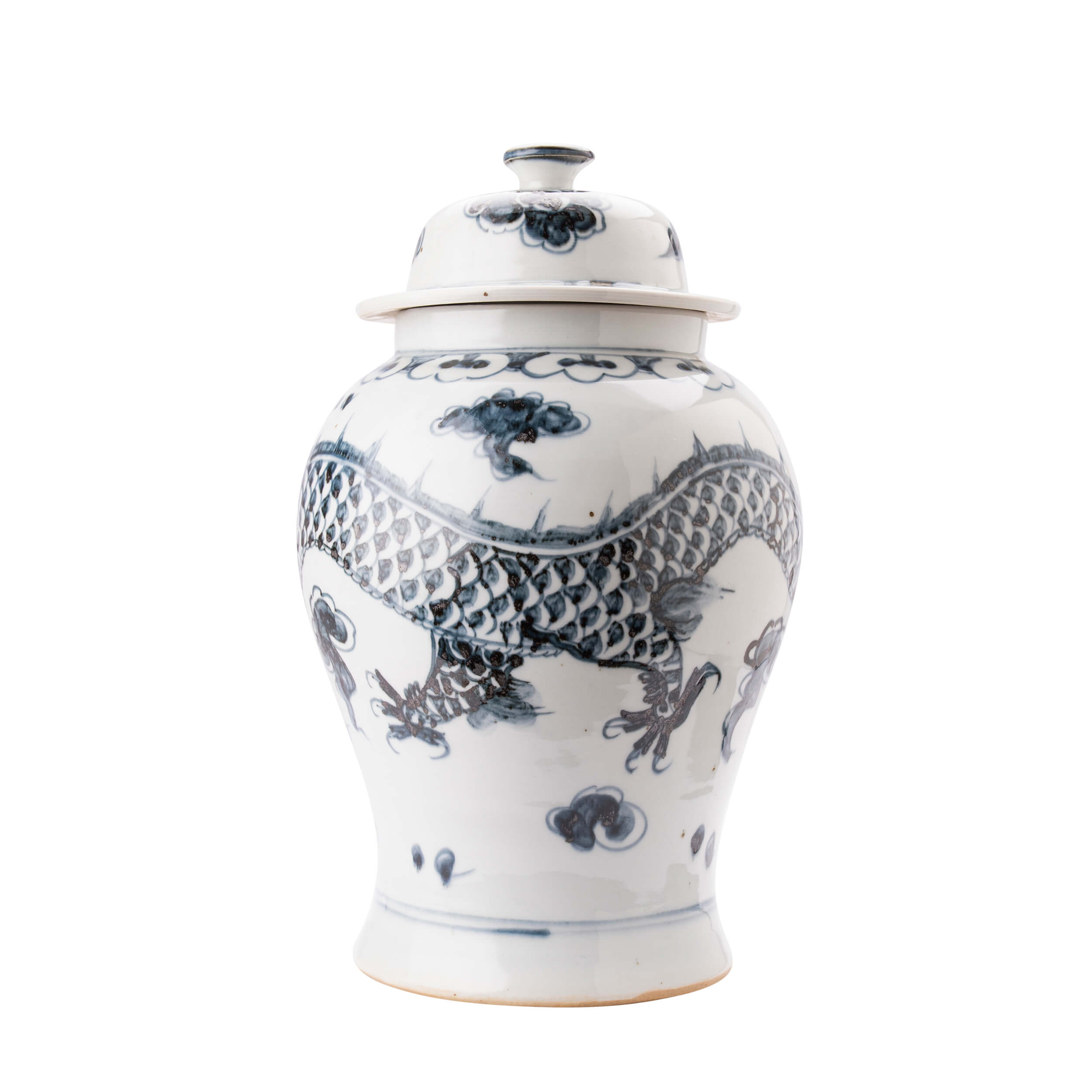 Dragon Ginger Jar Grey &amp; White - China Collection | Chinese Antique